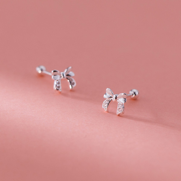 A41186 s925 sterling silver rhinestone butterfly stud sweet earrings