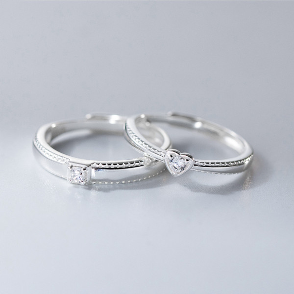 A46435 silver sweet heart ring