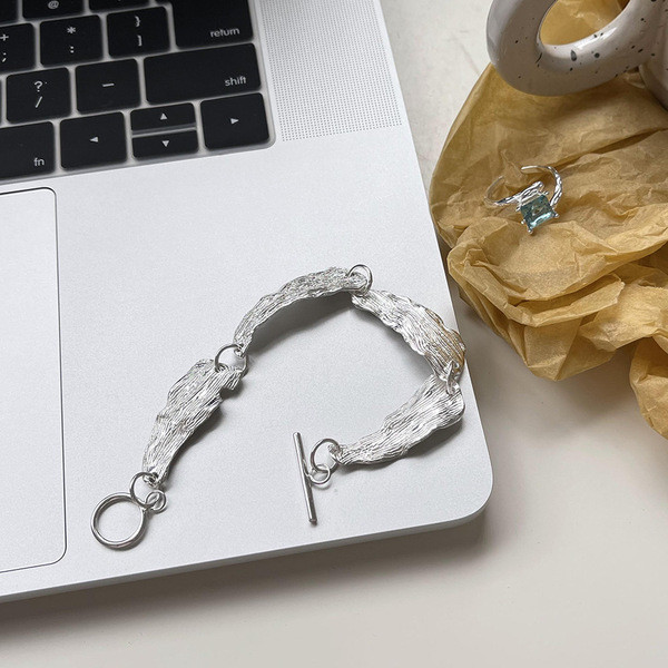 A33348 trendy 925 sterling silver irregular charm bra bracelet