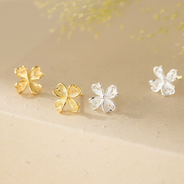 A46078 s925 sterling silver dainty simple elegant lace stud earrings