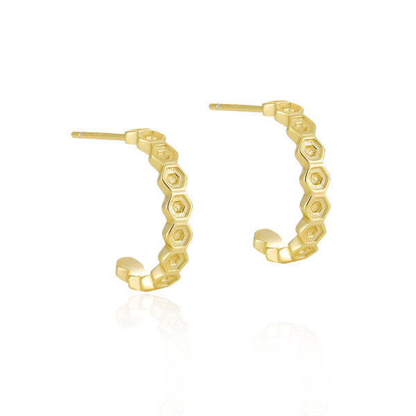 A43942 rhombic stud minimalist s925 unique elegant silver earrings