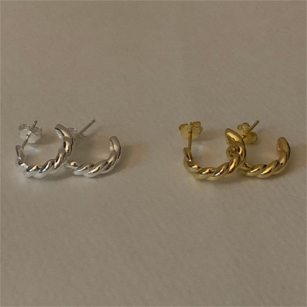 A41035 sterling silver stud simple elegant earrings