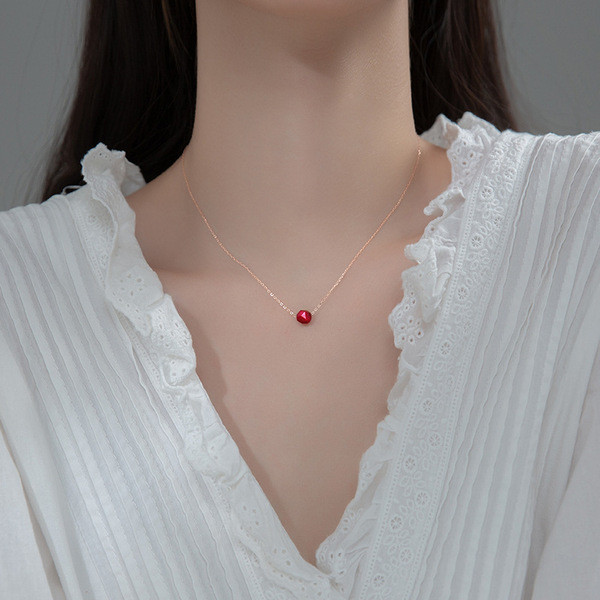 A33018 s925 sterling silver chic geometric adjustable necklace