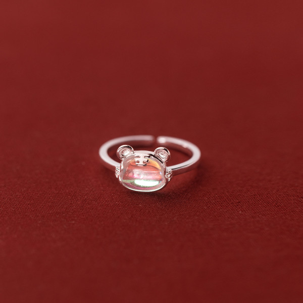 A36207 s925 sterling silver glass ring
