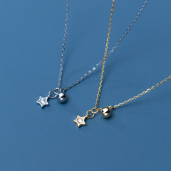 A34573 s925 sterling silver star sweet necklace