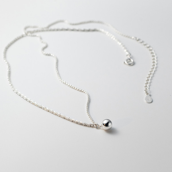 A39314 s925 sterling silver starts bead design elegant necklace