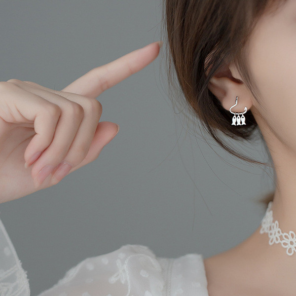 A33252 s925 sterling silver trendy tassel earrings