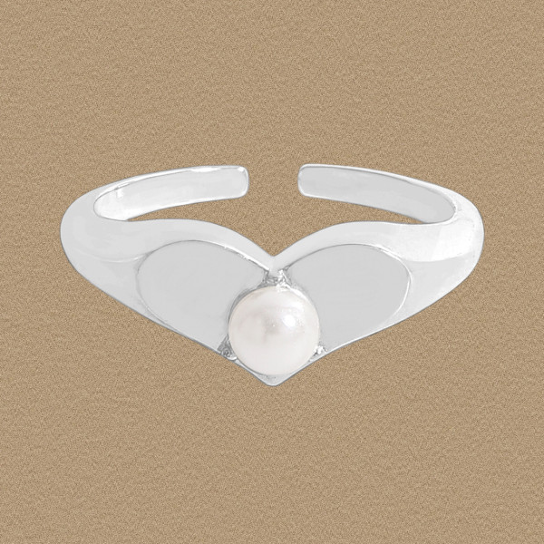 A45082 pearl heart sterling silver s925 heartshape ring