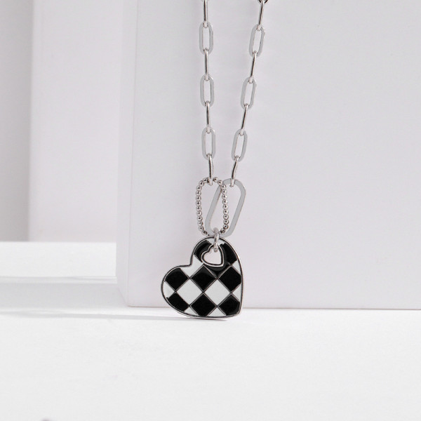 A35311 design 925 sterling silver simple fashion heart pendant necklace