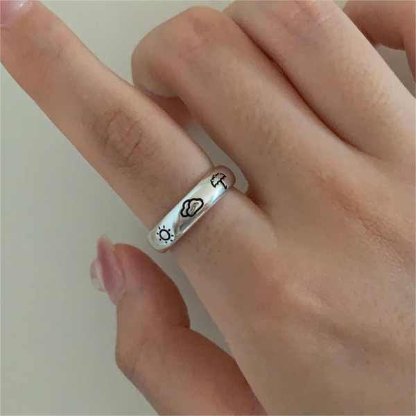 A40431 sterling silver simple unique hot ring