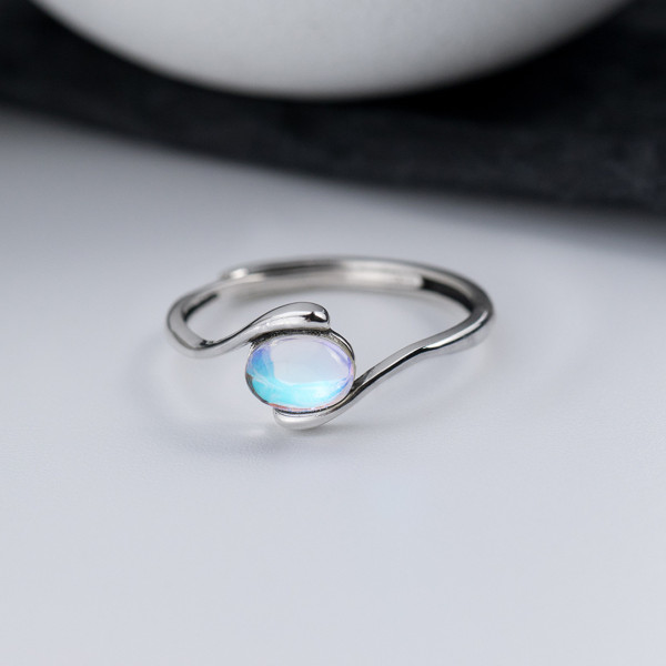 A43754 s925 silver thai artificial glass spiral elegant ring