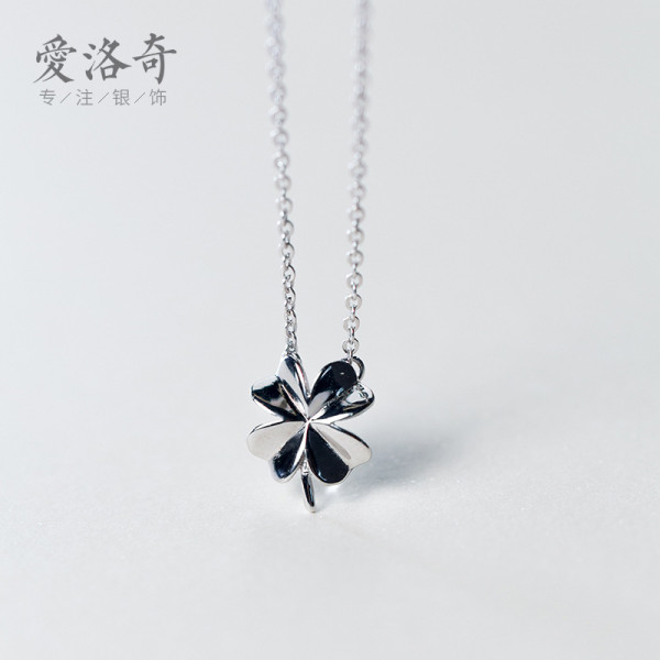 A38167 s925 sterling silver flower trendy elegant short heart necklace
