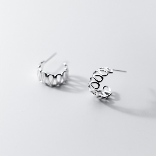 A35925 s925 sterling silver weave serpent earrings