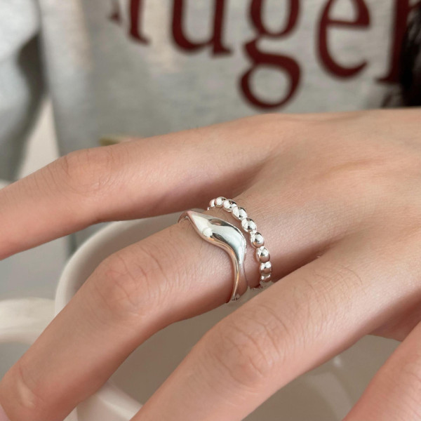 A43724 simple s925 sterling silver unique ring