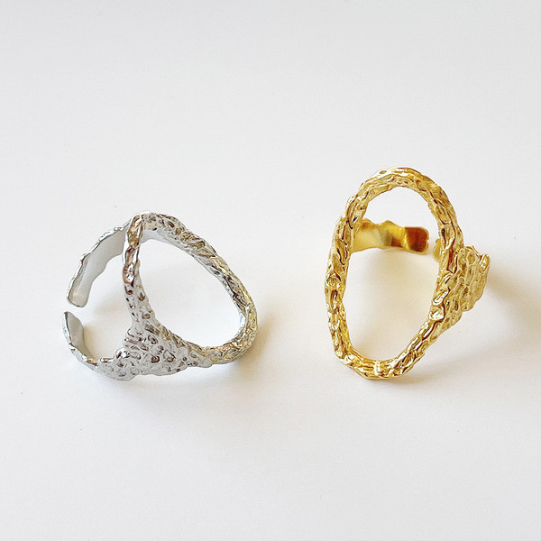 A32597 adjustable 925 sterling silver irregular design ring