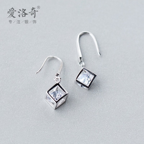 A34750 925 sterling silver square earrings