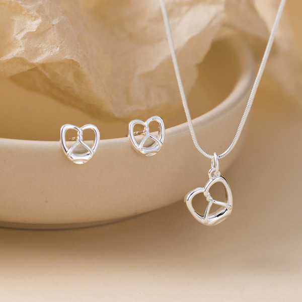 A44632 s925 silver trendy sweet unique heartshape necklace