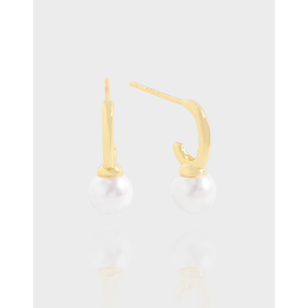 A39409 design pearl dangle quality sterling silver s925 stud earrings