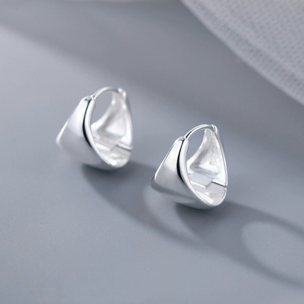 A42764 s925 sterling silver simple fashion geometric design earrings