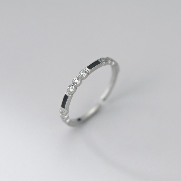 A36160 s925 sterling silver simple trendy rhombic chic fashion ring