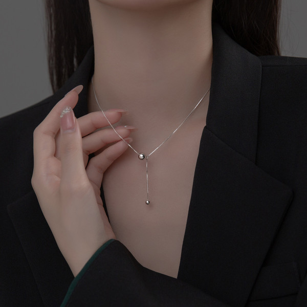 A36915 s925 sterling silver big design simple necklace