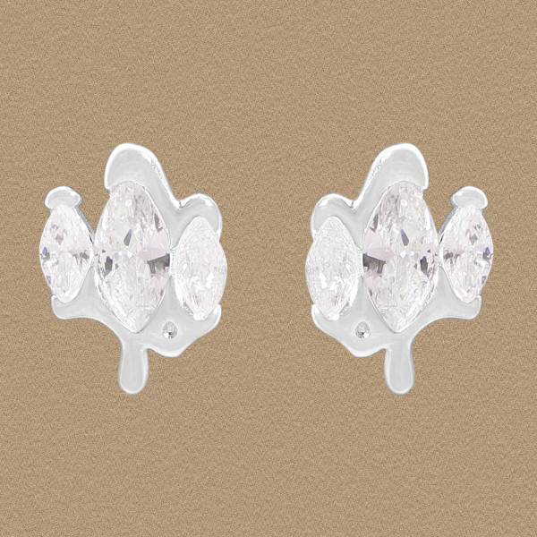 A45087 cubic zirconia stud sterling silver s925 earrings
