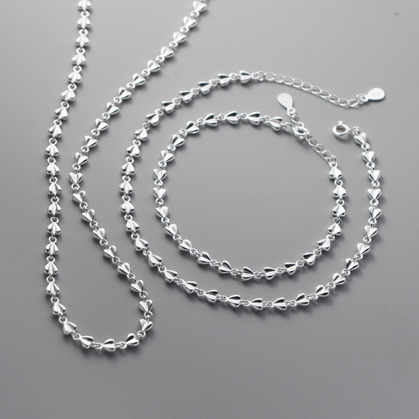 A40759 s925 sterling silver simple heart elegant necklace