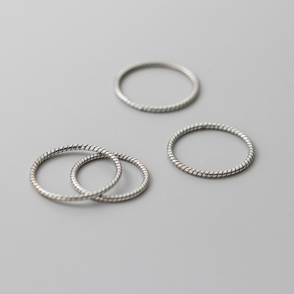 A43814 s925 sterling silver trendy sweet unique twist ring