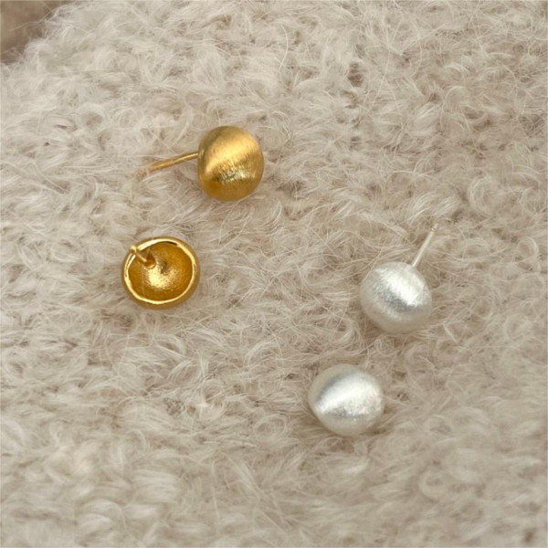 A38726 sterling silver ball simple fashion stud earrings