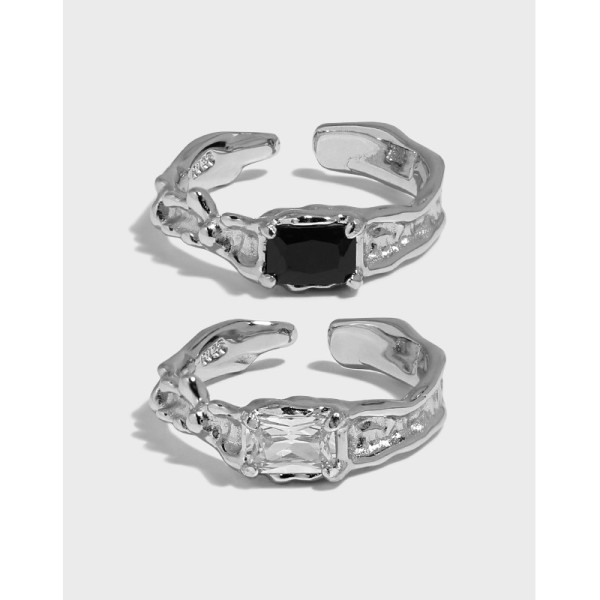 A37609 design cubic zirconia quality s925 sterling silver adjustable ring