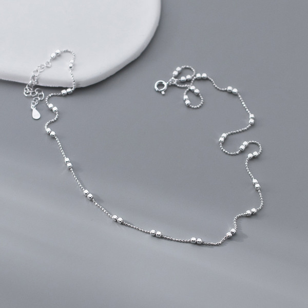 A46403 s925 silver simple elegant square necklace