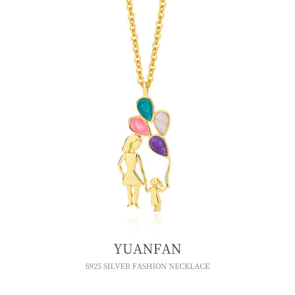 A38603 sterling silver ball elegant necklace