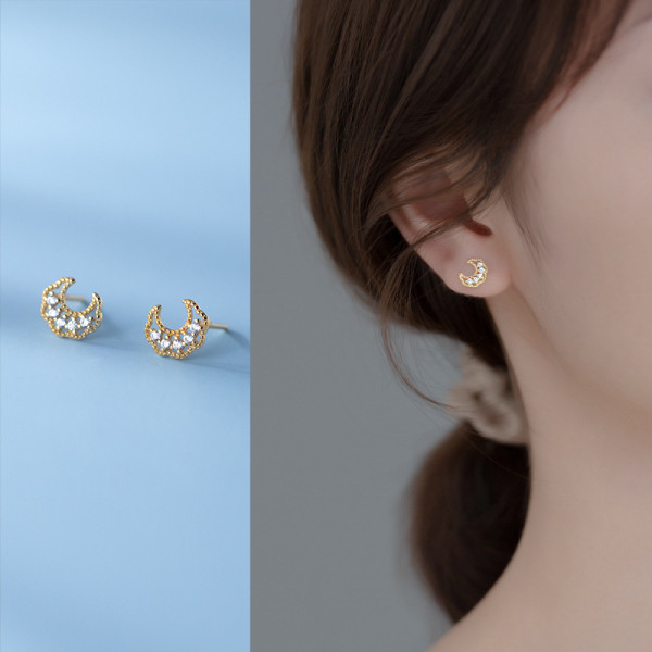 A35828 s925 sterling silver twist rhinestone earrings