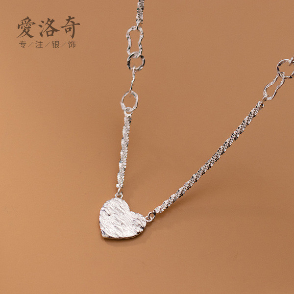 A33003 s925 sterling silver simple starlight heart chain irregularD8415 necklace