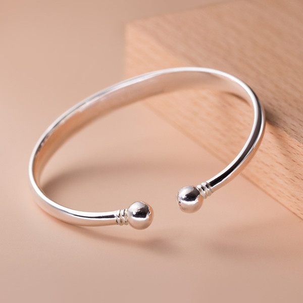 A39168 silver geometric bangle simple elegant adjustable bracelet