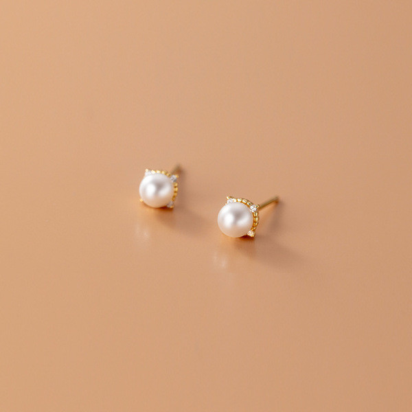 A33788 s925 sterling silver cute simple earrings
