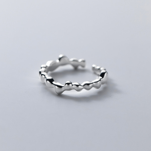 A36558 s925 sterling silver simple irregular weave ring