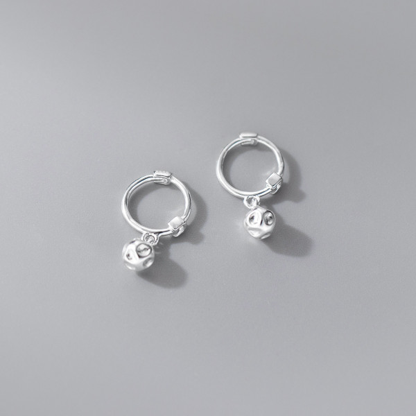 A46310 s925 sterling silver simple elegant ball ear buckle