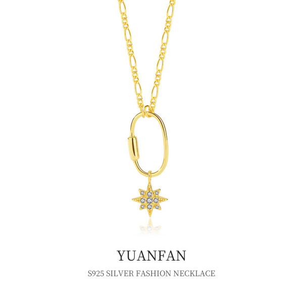 A38609 sterling silver cubic zirconia fashion necklace