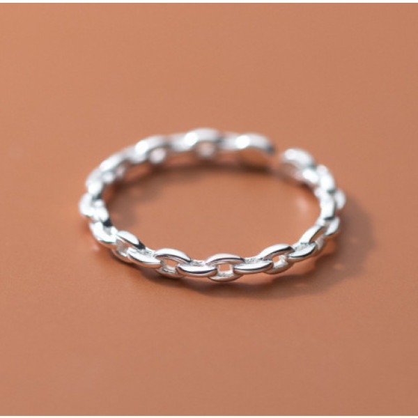 A43969 s925 silver simple geometric ring