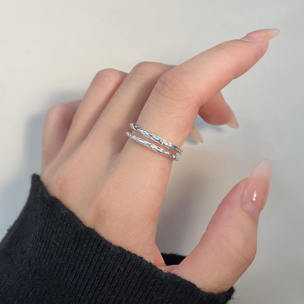 A44712 s925 sterling silver dainty simple fashion ring