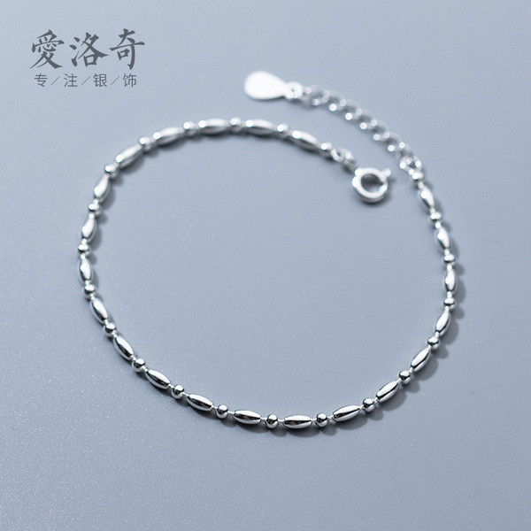 A33359 s925 sterling silver simple anklet chic trendy bracelet