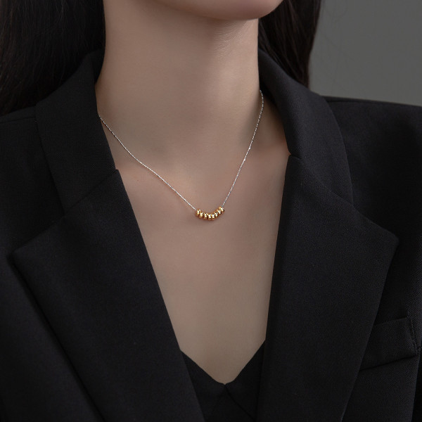A36931 s925 sterling silver unique circle necklace