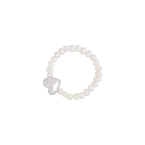 A35146 design geometric heart natural pearl ring