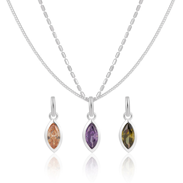 A44237 champagne s925 sterling silver elegant necklace