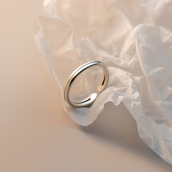A34361 s925 sterling silver cute bar ring