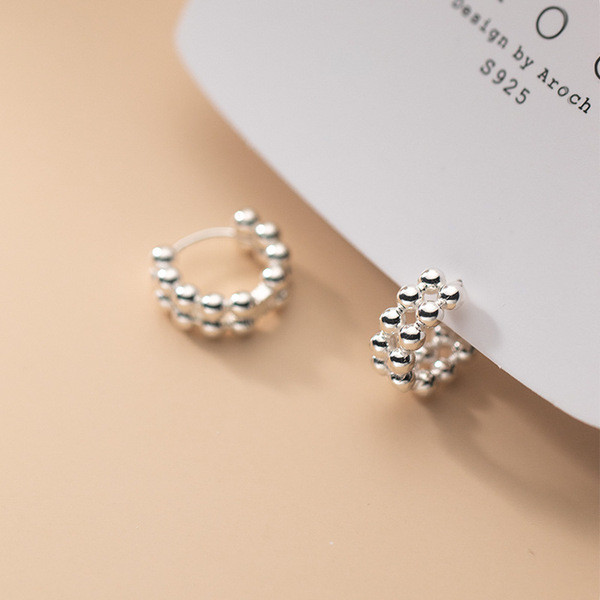 A32353 s925 sterling silver doublelayer chic unique sweet earrings