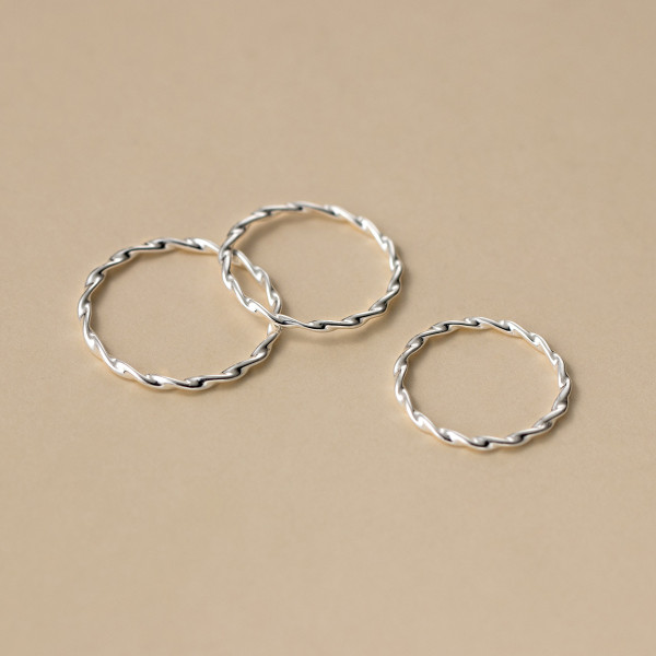 A44318 s925 sterling silver simple dainty twist ring
