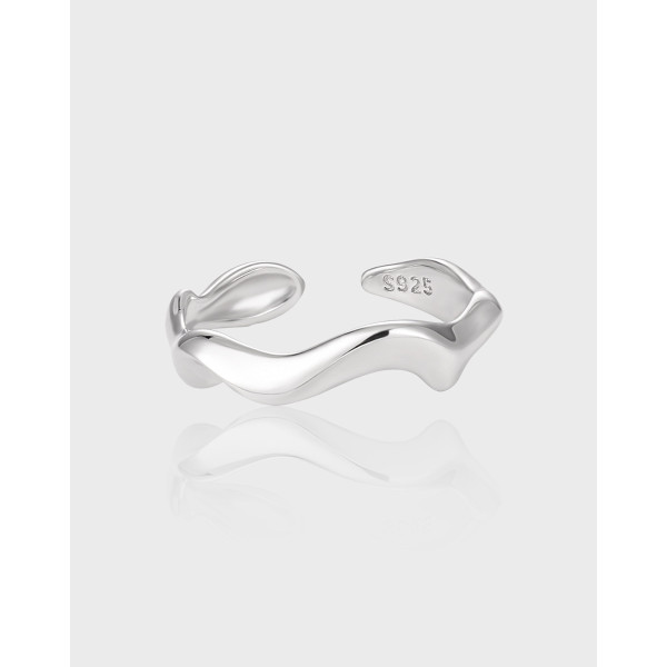 A40937 unique minimalist weave s925 sterling silver adjustable ring