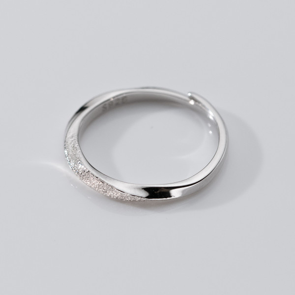 A41486 s925 sterling silver simple design bar ring